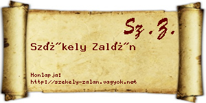 Székely Zalán névjegykártya
